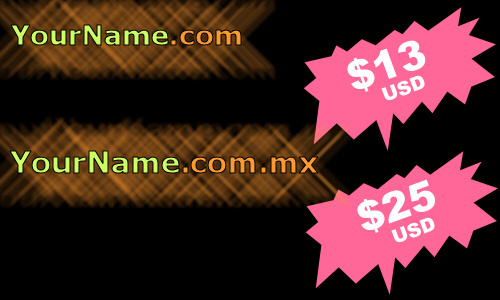 Domain registration .com and com.mx